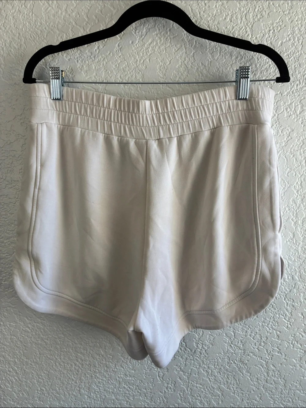 Varley Ollie High Rise DoubleSoft Sweat Shorts Cream 3.5 S